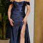 Nox Anabel E1043 Vestido Corsé Bustier de Satén con Tirantes Desmontables Fuera del Hombro