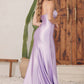 Nox Anabel E1242 Floor Length Fitted Satin Corset Bodice with Slit Gown