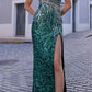 Nox Anabel E1280 Long One Shoulder Illusion Back Sequin Gown
