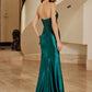 Nox Anabel E1527 Satin Sheer Boned Applique with High Slit Dress