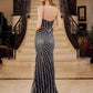 Nox Anabel E1531 Vestido Largo Escote en V con Aplicación Totalmente Bordada con Cuentas