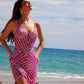Nox Anabel E1531 Vestido Largo Escote en V con Aplicación Totalmente Bordada con Cuentas