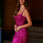 Vestido de sirena Nox Anabel E1532 de raso con apliques de lentejuelas y cintura con ballenas