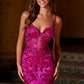 Vestido de sirena Nox Anabel E1532 de raso con apliques de lentejuelas y cintura con ballenas