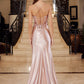 Nox Anabel E1534 Vestido de satén con escote corazón, ballenas, apliques y abertura