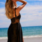 Vestido Nox Anabel E1711 con corsé transparente, apliques de cuentas y abertura