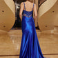 Vestido Nox Anabel E1711 con corsé transparente, apliques de cuentas y abertura