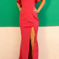 Nox Anabel E467 Long Sheath One Shoulder Ruffle Overlay Strap Gown