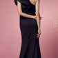 Nox Anabel E467 Long Sheath One Shoulder Ruffle Overlay Strap Gown