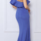 Nox Anabel E467 Long Sheath One Shoulder Ruffle Overlay Strap Gown
