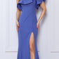 Nox Anabel E467 Long Sheath One Shoulder Ruffle Overlay Strap Gown