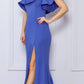 Nox Anabel E467 Long Sheath One Shoulder Ruffle Overlay Strap Gown