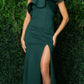 Nox Anabel E467 Long Sheath One Shoulder Ruffle Overlay Strap Gown