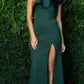 Nox Anabel E467 Long Sheath One Shoulder Ruffle Overlay Strap Gown