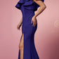 Nox Anabel E467 Long Sheath One Shoulder Ruffle Overlay Strap Gown