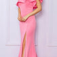 Nox Anabel E467 Long Sheath One Shoulder Ruffle Overlay Strap Gown