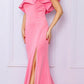 Nox Anabel E467 Long Sheath One Shoulder Ruffle Overlay Strap Gown
