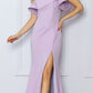 Nox Anabel E467 Long Sheath One Shoulder Ruffle Overlay Strap Gown