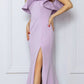 Nox Anabel E467 Long Sheath One Shoulder Ruffle Overlay Strap Gown