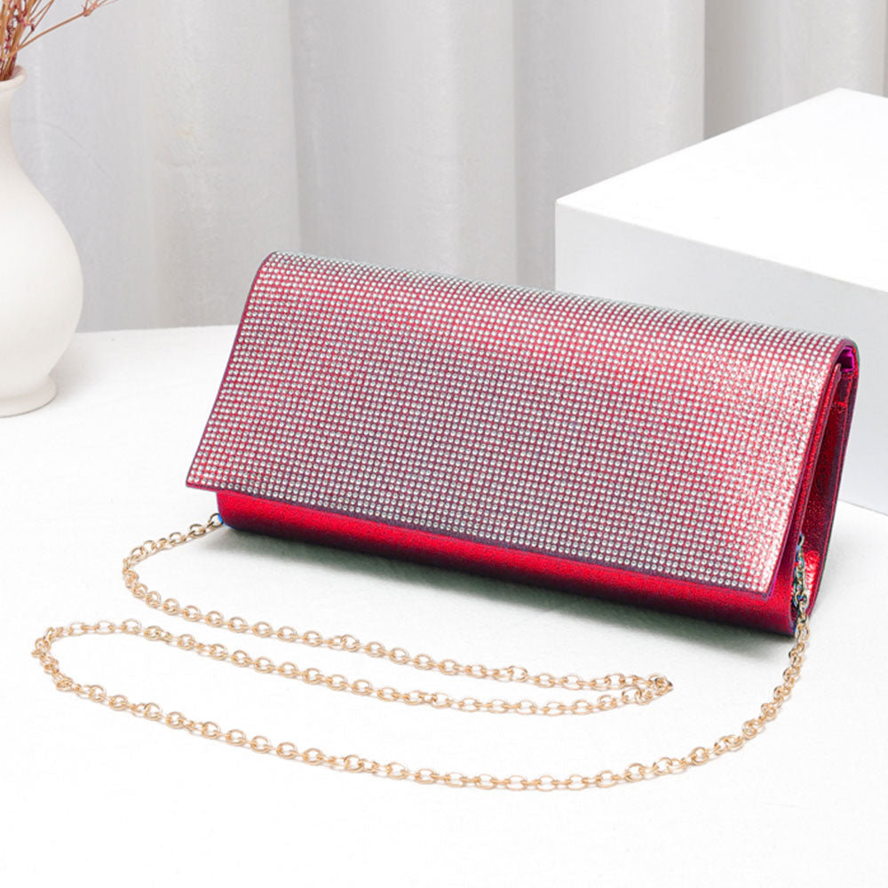 Bling Solid Evening Clutch Crossbody Bag
