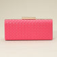 Faux Leather Basket Weave Clutch Evening Bag / Crossbody Bag