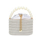Bling Pearl Top Handle Drawstring Box Crossbody Bag