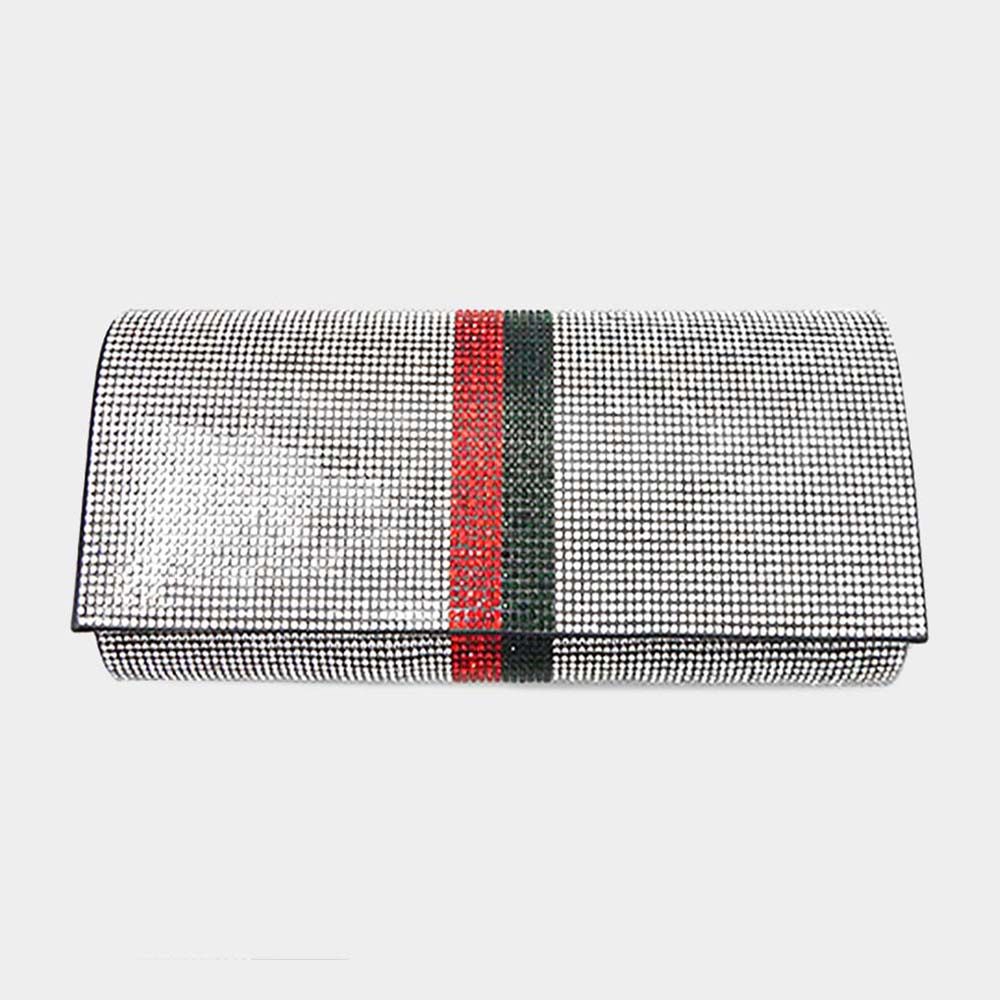Color Block Bling Evening Clutch Crossbody Bag