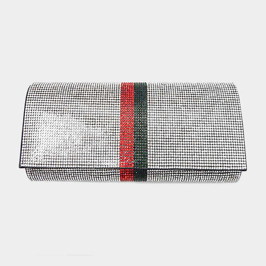 Color Block Bling Evening Clutch Crossbody Bag