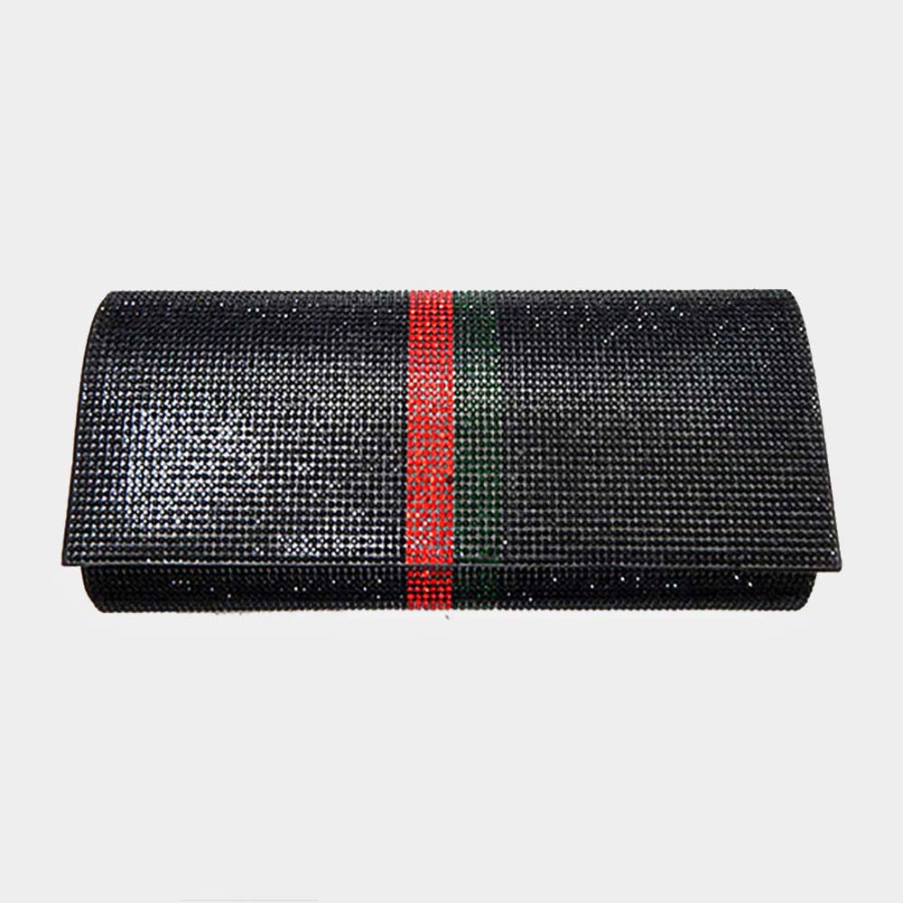 Color Block Bling Evening Clutch Crossbody Bag