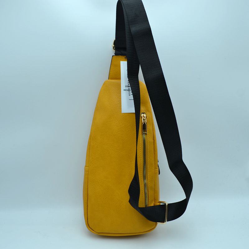 Multi-Zipper Crossbody Sling Bag with Adjustable Strap