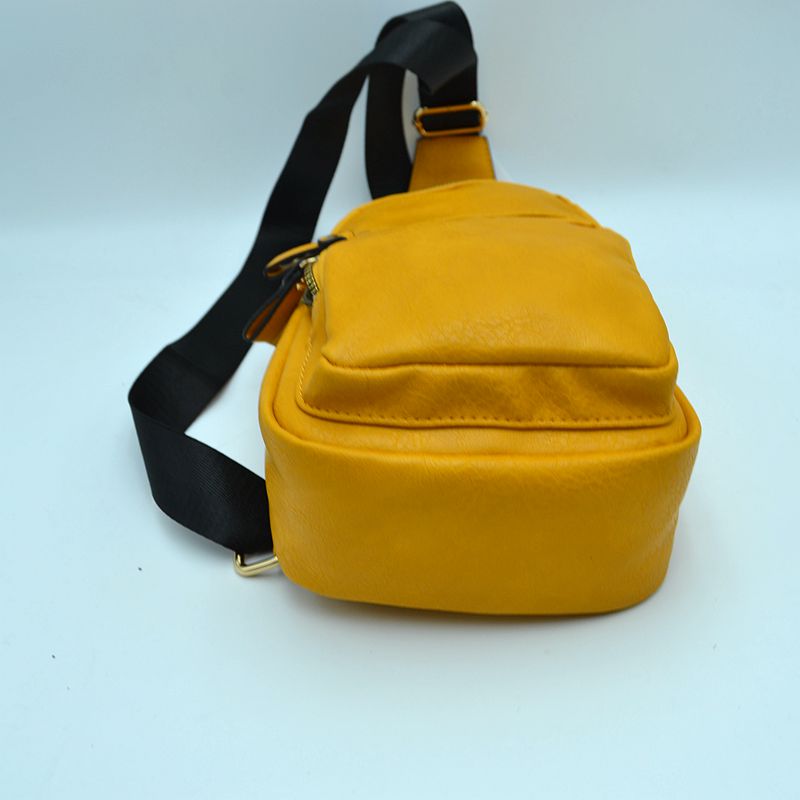 Multi-Zipper Crossbody Sling Bag with Adjustable Strap
