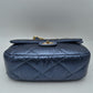 Quilted Metallic Puffer Shoulder Bag with Woven Chain Strap
