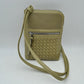 Crossbody Bag with Perforated Panel and Woven Front Detail
