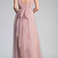 CLEARANCE - Tulle Infinity Style Long Blush Bridesmaid Dress (Size 14)