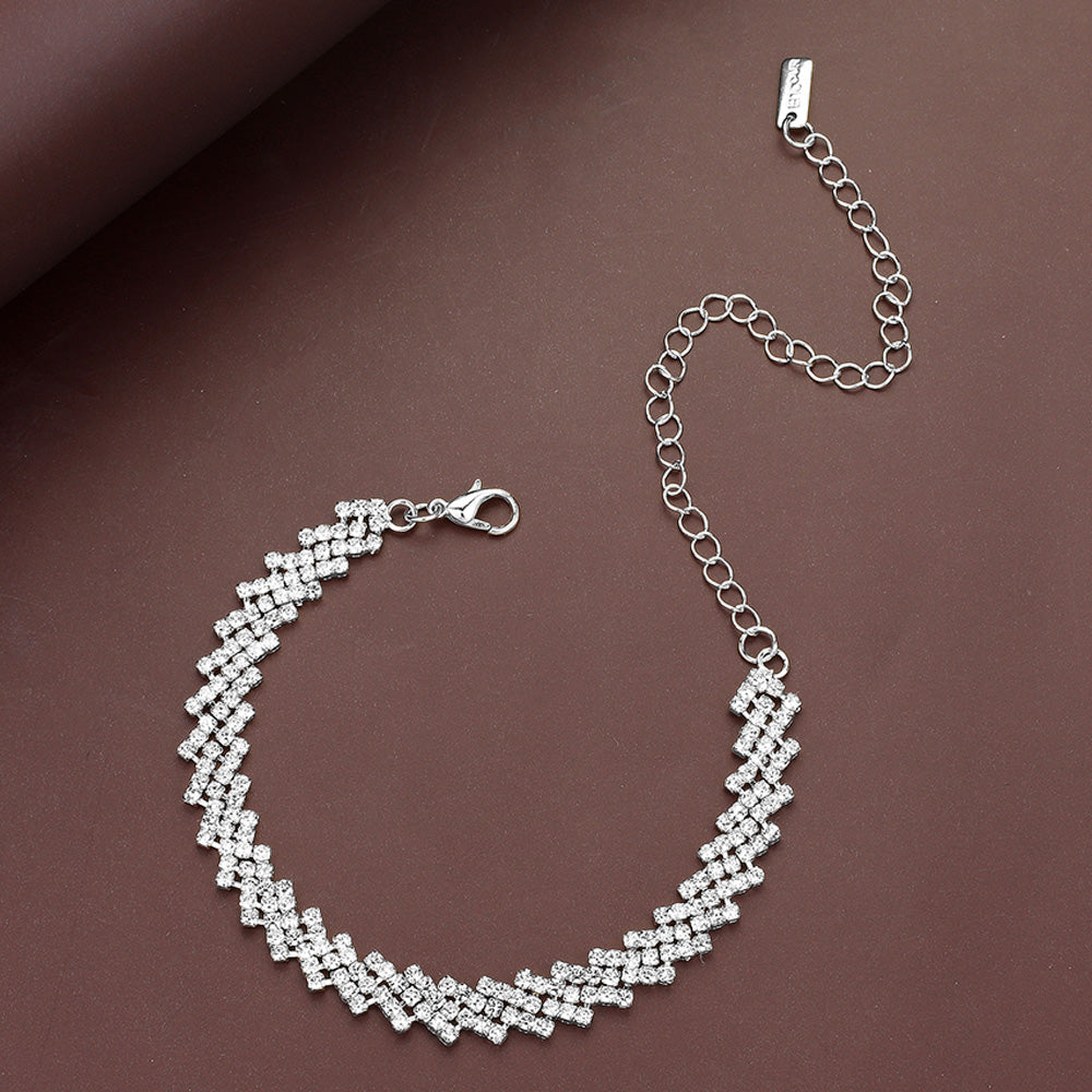 Rhinestone Paved Chain Evening Bracelet