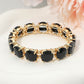 Women's Round Stone Cluster Beaded Stretch Evening Bracelet