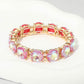 Women's Round Stone Cluster Beaded Stretch Evening Bracelet