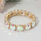 Women's Round Stone Cluster Beaded Stretch Evening Bracelet