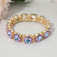Women's Round Stone Cluster Beaded Stretch Evening Bracelet