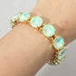Women's Round Stone Cluster Beaded Stretch Evening Bracelet