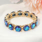 Women's Round Stone Cluster Beaded Stretch Evening Bracelet