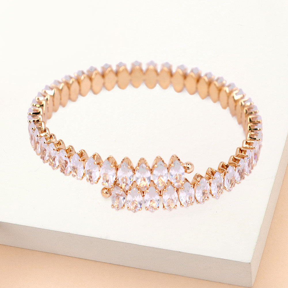 Marquise Stone Cluster Evening Bracelet