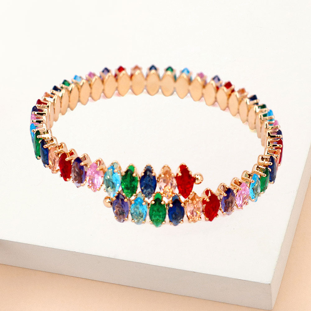 Marquise Stone Cluster Evening Bracelet
