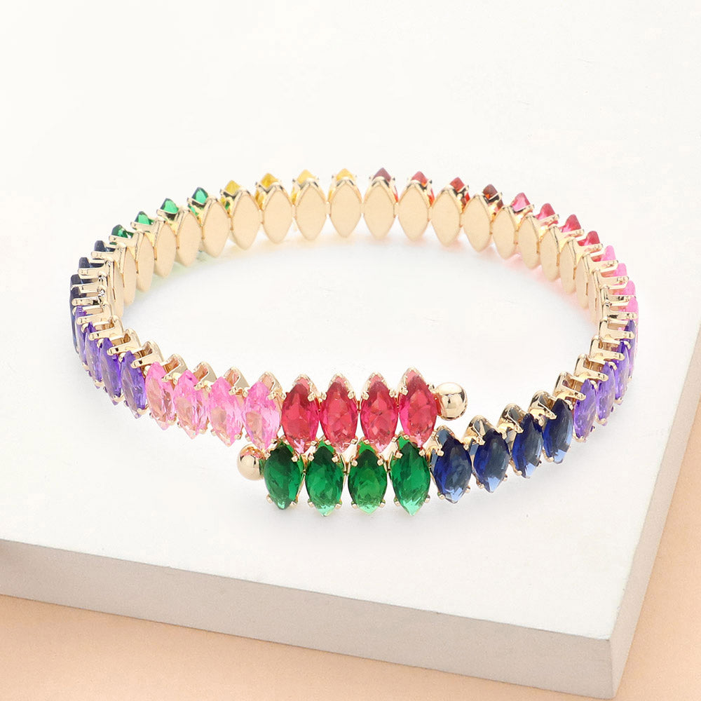 Marquise Stone Cluster Evening Bracelet