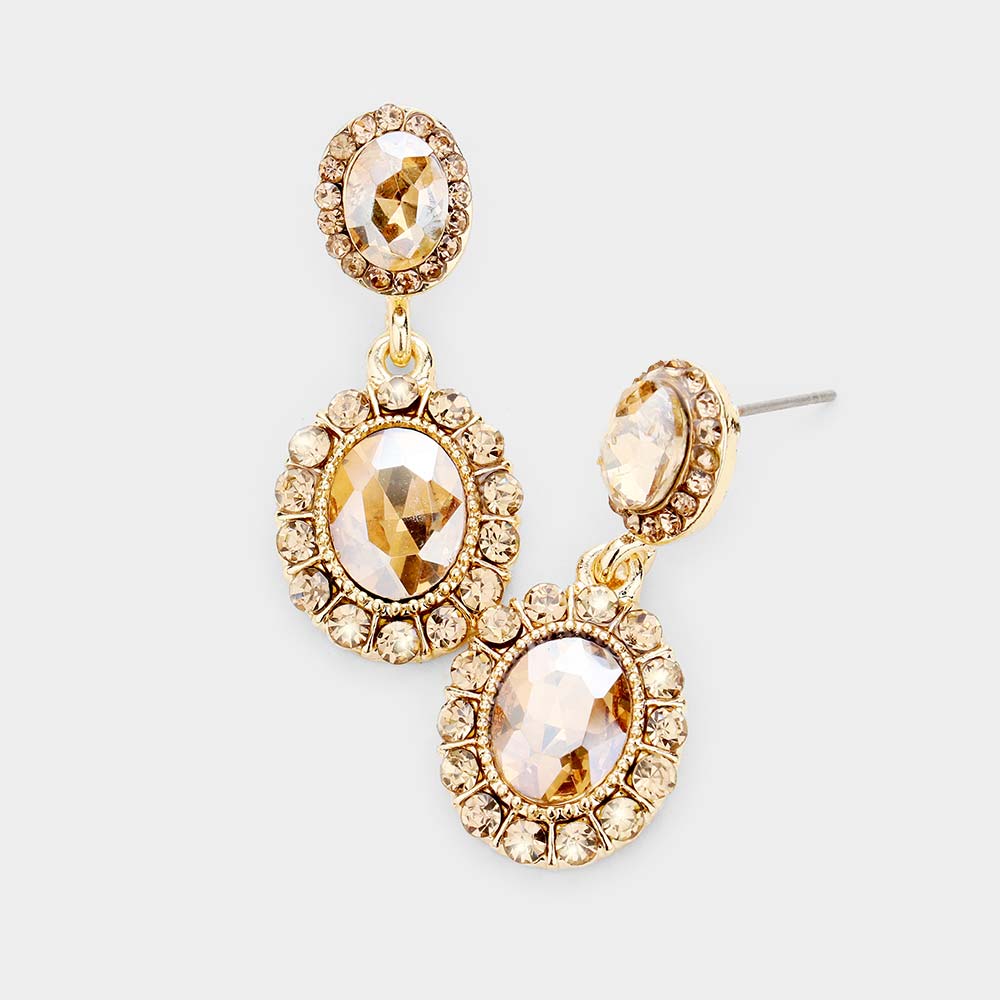 Crystal Rhinestone Drop Evening Earrings