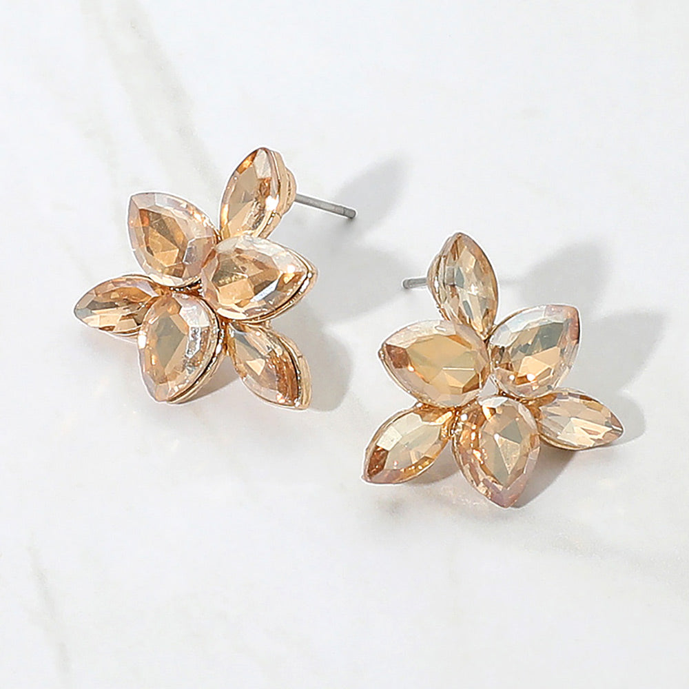 Marquise Teardrop Stone Cluster Evening Stud Earrings