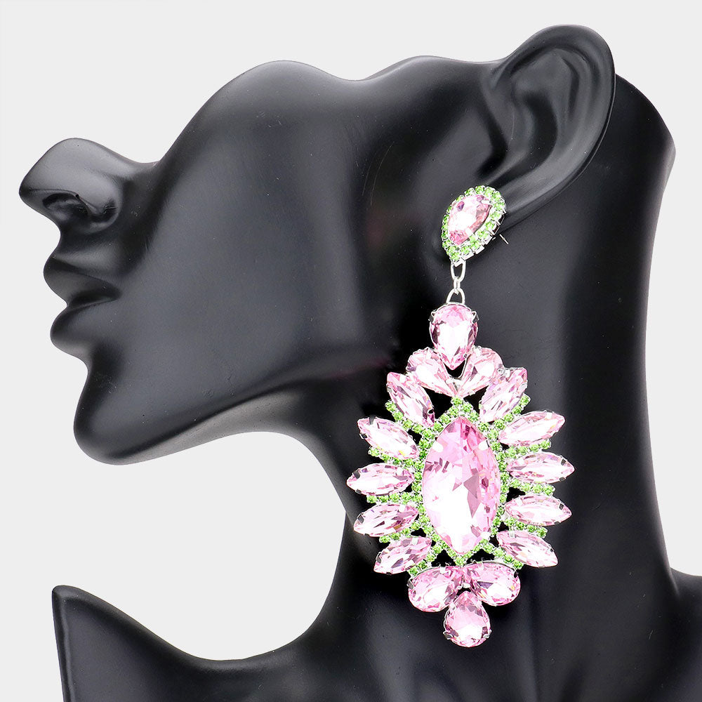 Marquise Stone Centered Evening Earrings