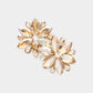 Marquise Stone Cluster Flower Evening Earrings