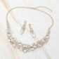 Marquise Stone Cluster Embellished Evening Necklace