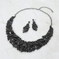 Marquise Stone Cluster Embellished Evening Necklace